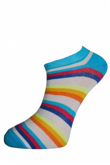 Дамски памучни шарени чорапи за маратонка терлик
